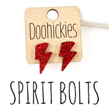 20mm School Spirit Lightning Bolt Studs - Custom Spirit Earrings - 9 Color Options