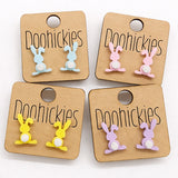 Pastel Floppy Ear Bunny Tail Stud Collection - Easter Earrings