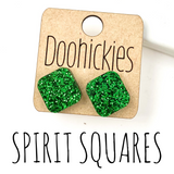 14mm School Spirit Square Studs - Custom Spirit Earrings - 9 Color Options