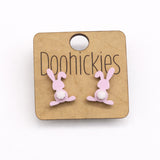 Pastel Floppy Ear Bunny Tail Stud Collection - Easter Earrings