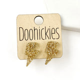 20mm School Spirit Lightning Bolt Studs - Custom Spirit Earrings - 9 Color Options