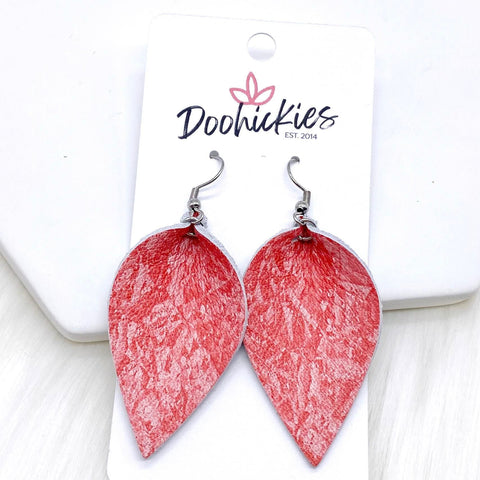 2" Vintage Coral Small Petals -Earrings