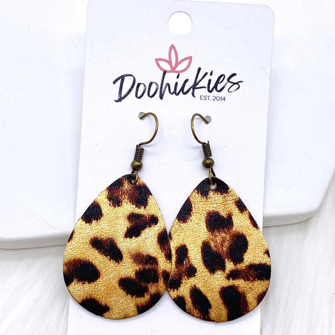 Metallic Leopard Teardrops -Earrings