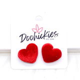 14mm Velvet Valentine Heart Earring Studs