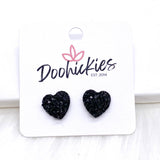 12mm Sparkle Valentine Heart Studs -Earrings