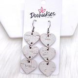2.5" Valentine Heart Drop Corkies -Earrings