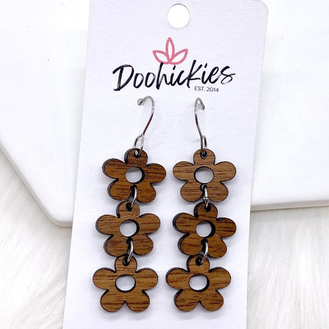2" Lil' Wooden Daisy Drops -Earrings