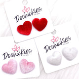14mm Velvet Valentine Heart Earring Studs
