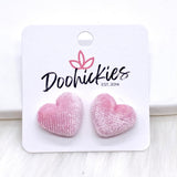 14mm Velvet Valentine Heart Earring Studs