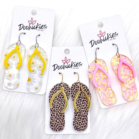 Flip Flop Dangle Collection - Summer Acrylic Earrings