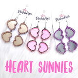 2.5" Heart Sunnies -Summer Earrings