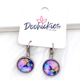 Tie Dye Round Dangles -Earrings