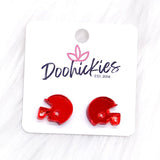 15mm Shiny Acrylic Helmets -Sports Earrings