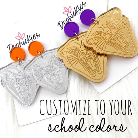 2.25" Custom Wildcat Acrylic Dangles -Spirit Earrings