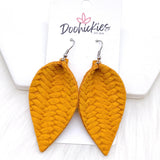 2.5" Fall Braided Petals -Fall Leather Earrings