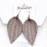 2.5" Fall Braided Petals -Fall Leather Earrings