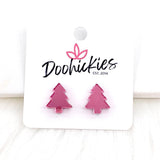 15mm Pinky Trees Studs - Christmas Earrings