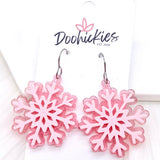 1.5" Layered Shimmer Snowflakes -Christmas Acrylic Earrings