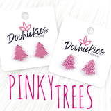 15mm Pinky Trees Studs - Christmas Earrings
