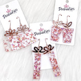 Rose Gold Confetti Birthday Present Acrylic Dangle Earrings