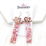 Rose Gold Confetti Birthday Present Acrylic Dangle Earrings