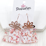 Rose Gold Confetti Birthday Present Acrylic Dangle Earrings