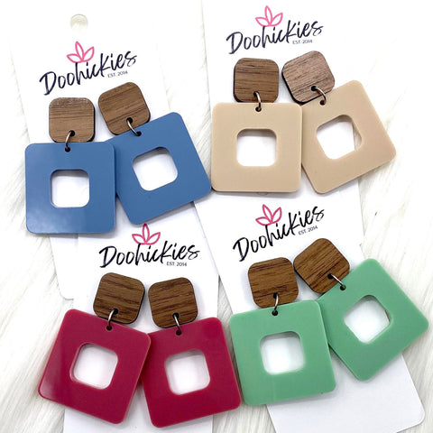 2" Acrylic Cubie Earrings - Everyday Earrings