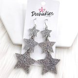 Large Lucky Star Waterfall Drops - New Years Acrylic Earrings