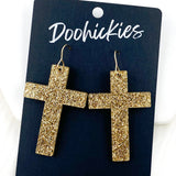 Glitter Cross Dangles - Acrylic Earrings