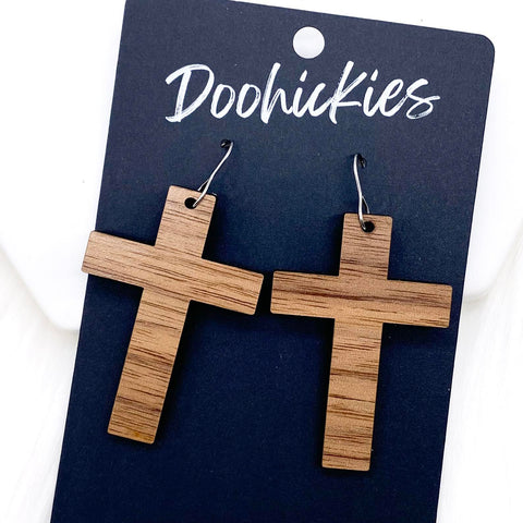 Cross Dangles - Easter Acrylic & Wood Earrings