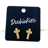16mm Glitter Cross Studs - Easter Earrings