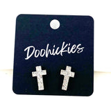 16mm Glitter Cross Studs - Easter Earrings