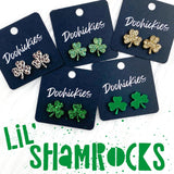 15mm Lil' Shamrock Studs - St. Paddy Acrylic Earrings