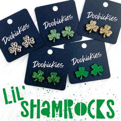 15mm Lil' Shamrock Studs - St. Paddy Acrylic Earrings