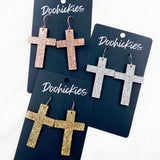 Glitter Cross Dangles - Acrylic Earrings