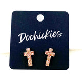 16mm Glitter Cross Studs - Easter Earrings
