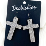 Glitter Cross Dangles - Acrylic Earrings
