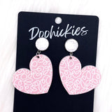 2" Scrolling Heart Dangles - Valentines Acrylics