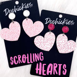 2" Scrolling Heart Dangles - Valentines Acrylics