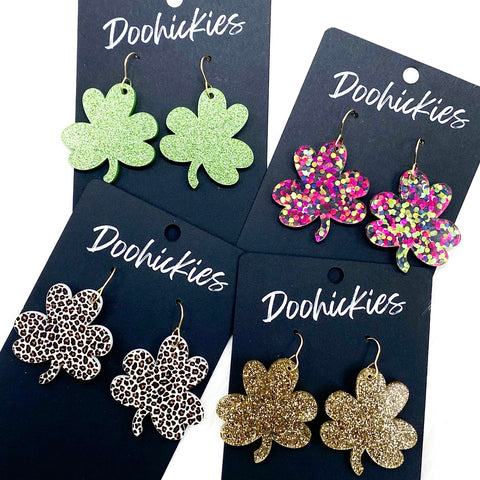 Hand Drawn Shamrocks Earrings - St. Patrick's Day