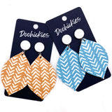 3" Chevron Leaf Leather Dangles - Western Earrings