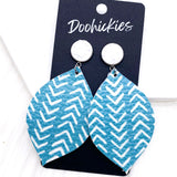 3" Chevron Leaf Leather Dangles - Western Earrings