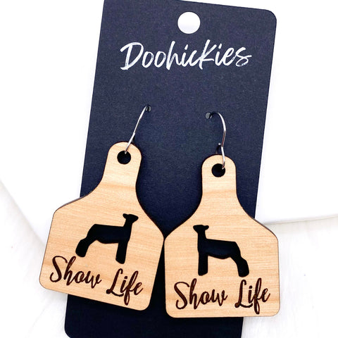 2.25" Show Life Tags -Western Earrings