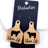 2.25" Show Life Tags -Western Earrings