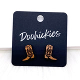 Wooden Cowgirl Studs - Western Earrings