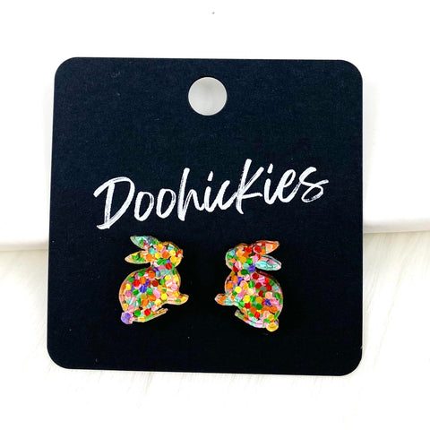15mm Daisy Candy Rabbit Studs - Easter Earrings