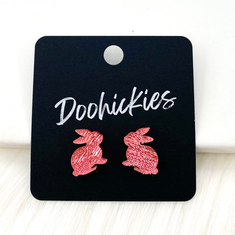 Pink Saffanio Bunny Rabbit Studs - Easter Earrings