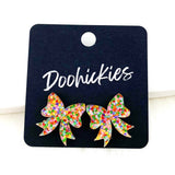 15mm Glitzy Bow Studs