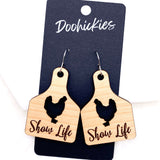 2.25" Show Life Tags -Western Earrings