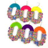 2.25" Fiesta Floral Maria Dangles - Cinco de Mayo Acrylic Earrings